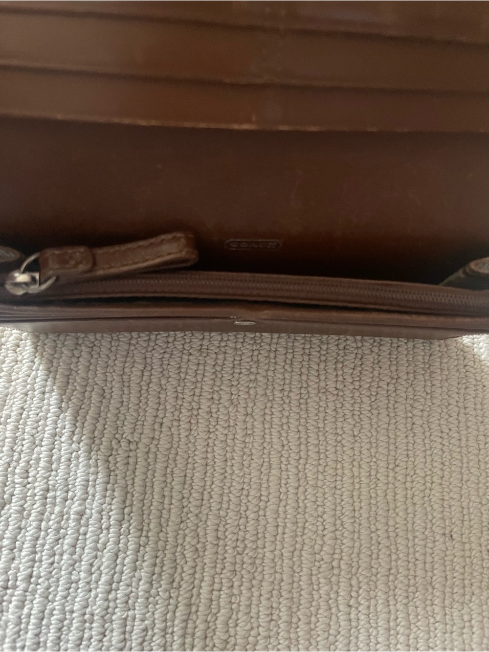 Coach Chestnut Brown Leather Snap Continental Wallet c29 - Picture 7 of 9